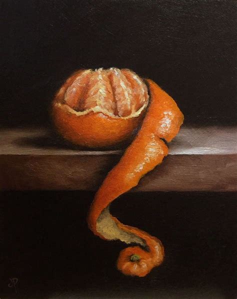 Peeled Clementine 10x8 Original Oil Painting Still Life By Jane Palmer