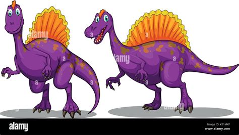 Two Purple Dinosaurs On White Illustration Stock Vector Image And Art Alamy