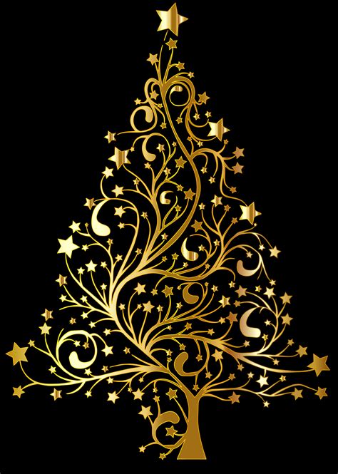 A christmas tree is a decorated tree, usually an evergreen conifer such as spruce, pine, or fir or an artificial in this gallery christmas tree we have 145 free png images with transparent background. Clipart - Starry Christmas Tree Gold