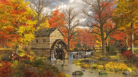 The Old Mill At Pheasant Creek Road Painting By Randy Earles