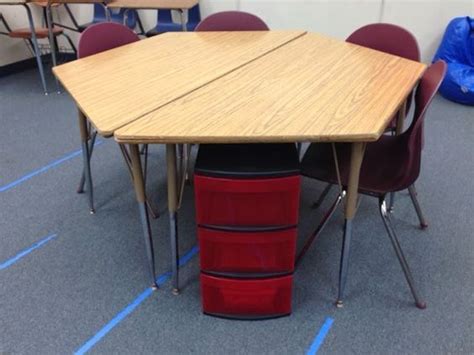 Classy Edtech Trapezoid Table Desks Clean Cut Classroom