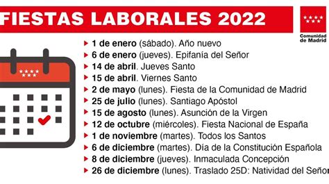 Calendario Laboral 2022 Madrid Tendrá 14 Fiestas Y La Del 25 De