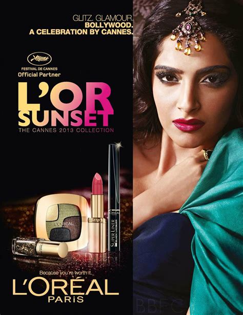 Sonam Kapoor S Print Ad For Loreal S L Or Sunset Cannes 2013 Collection Desirulez Me