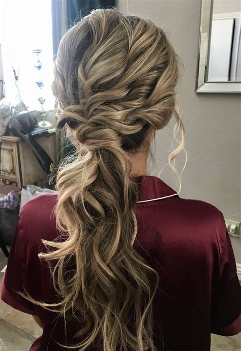 45 elegant ponytail hairstyles for special occasions | stayglam. Wedding ponytail hairstyle with curls | Wedding ponytail ...