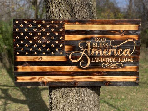 This Is A Hand Made Rustic Wooden Flag Praising God For The Blessings