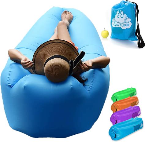 Inflatable Lounger Air Sofa Blow Up Beach Loungers Inflates With Wind Portable Outdoor