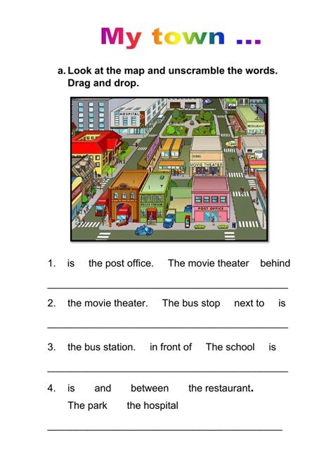 My Town Interactive Worksheet My Town Towns Community Places