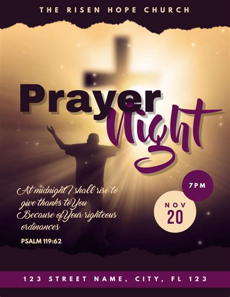 Copy Of Church Prayer Night Flyer Postermywall