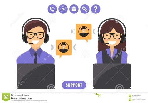 Customer Support Service Concept. Stock Vector - Illustration of online ...