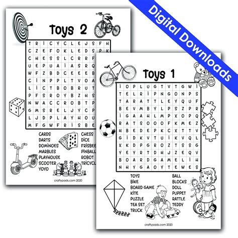 11 Printable Word Search Activity Pages for kids. Themes: 3 | Etsy