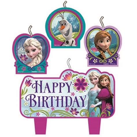 frozen happy birthday mini moulded candles pack of 4 happy birthday party supplies happy