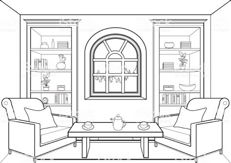 Interiors And Furniture Design Coloring Pages For Advanced Colorers