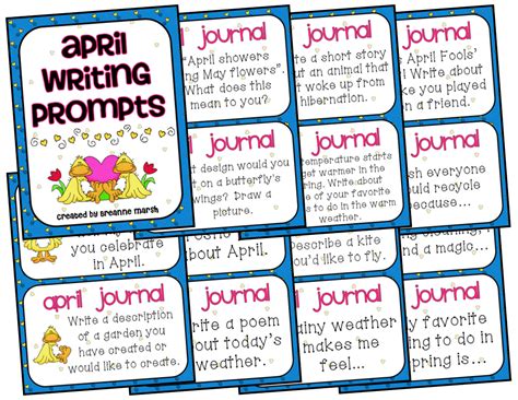 Follow instructions, such as, write the letters low in gray in the center square. April Creative Writing Prompts Freebie | Elementary ...