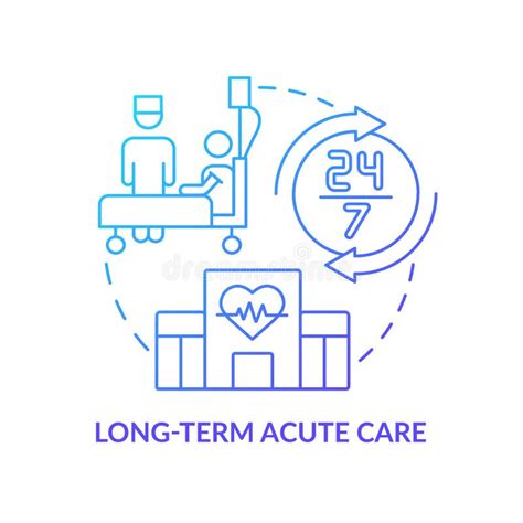Long Term Acute Care Blue Gradient Concept Icon Stock Vector