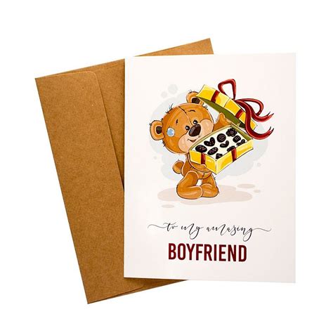 Amazing Boyfriend Love Printed Greeting Card Pgc 13 Hndmd