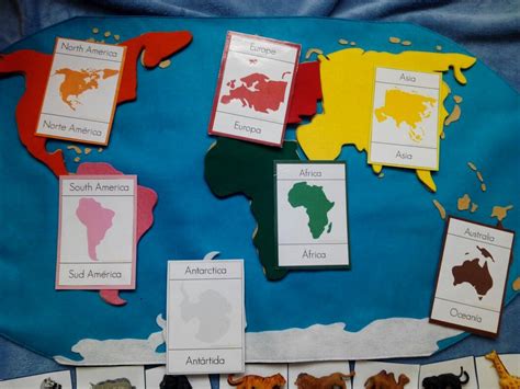 Mapa De Continentes Montessori Materiales Montessori Continentes