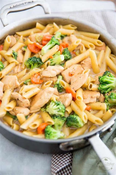 Say goodbye to noodles in a styrofoam cup forever. One-Pot Creamy Chicken Pasta • The Healthy Foodie