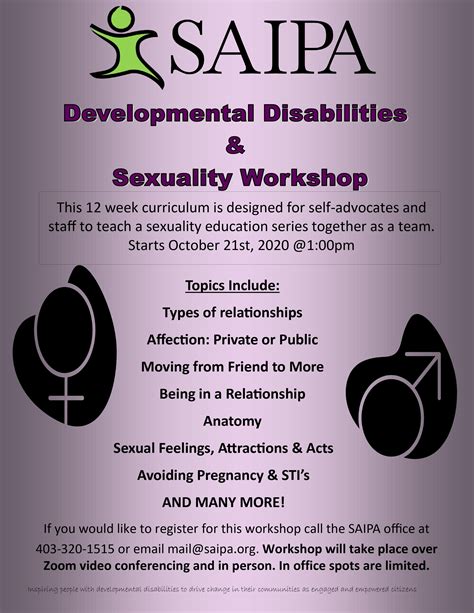 developmental disabilities and sexuality workshop — saipa