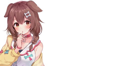 Wallpaper Virtual Youtuber Inugami Korone Anime Girls Animal Ears