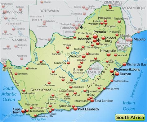 Karte Von Südafrika Stock Vektorgrafik Von ©artalis 40920287