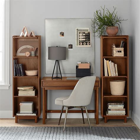 Tilden Desk And Bookcase Set Dark Walnut In Home Desks For Small