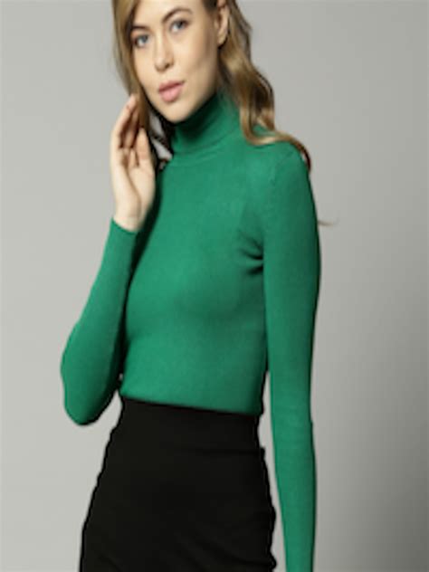 Buy Marks And Spencer Women Green Ribbed Pullover Sweaters For Women