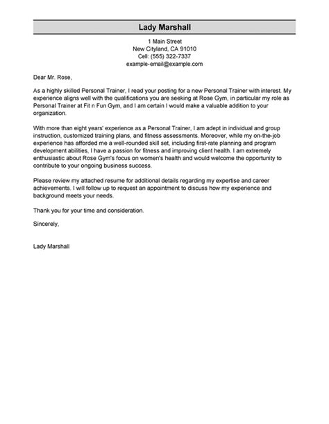 Maybe you would like to learn more about one of these? Outstanding Personal Trainer Cover Letter Examples ...