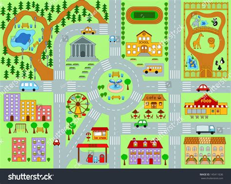 Maps are visual representations of the world. City Map Kids Stock Vector 145411636 - Shutterstock