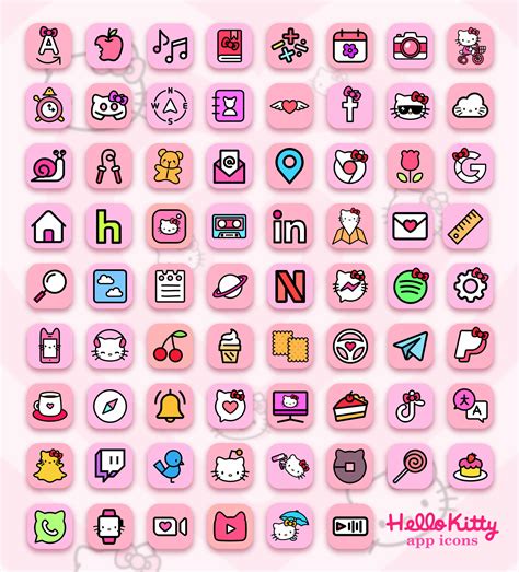 Hello Kitty App Icons 4 Iphone Sanrio Aesthetic App Icons ﾐ・ ・ﾐ