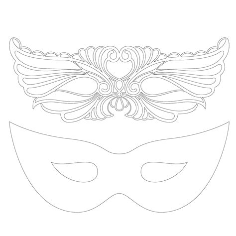 Masquerade Mask Paper Cut Out Template Mardi Gras Cricut Etsy