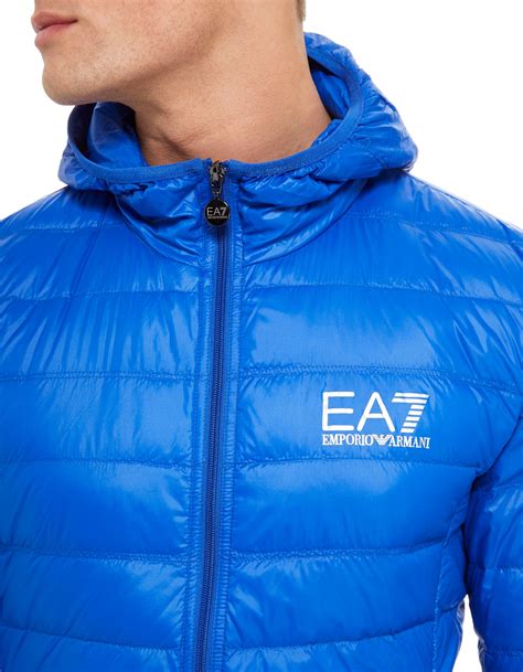 Ea7 Synthetic Core Bubble Jacket In Blue For Men Lyst