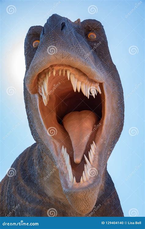 Scary T Rex Dinosaur Roars Up Close Stock Photo Image Of Jurassic