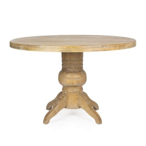Round Wood Tables With A Central Mango Wood Leg