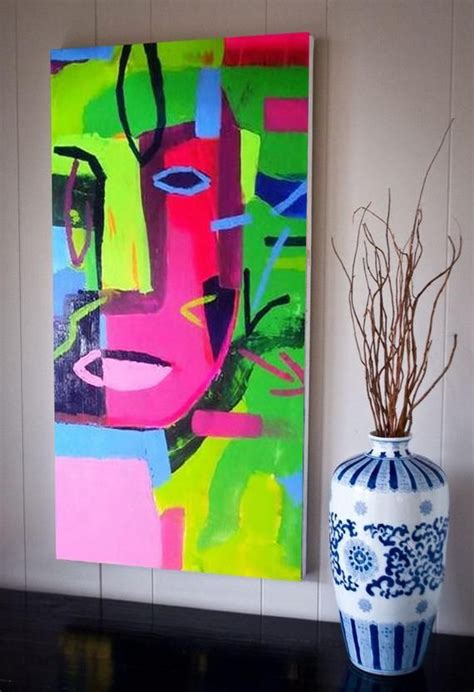 Contemporary Art Acrylic Art Painting Canvas Face Painting Etsy