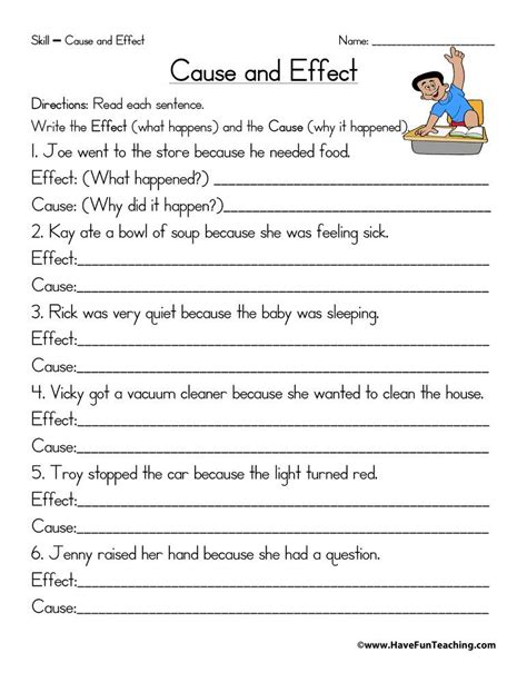 Cause And Effect Paragraph Exercise