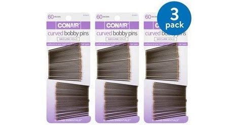 Conair Styling Essentials Bobby Pins Curved Brown 60 Count False