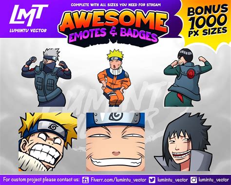 Naruto Twitch Emotes Pack V8 Anime Twitch Emotes Chibi Etsy Singapore