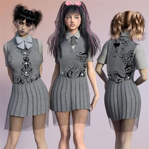 Preppy Lolita For Uoutfitg3f By Kobamax 3d Models For Daz Studio And