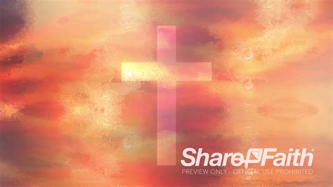 Sunrise Cross Colorful Texture Worship Motion Background Church