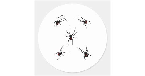 Black Widow Spiders Classic Round Sticker Zazzle