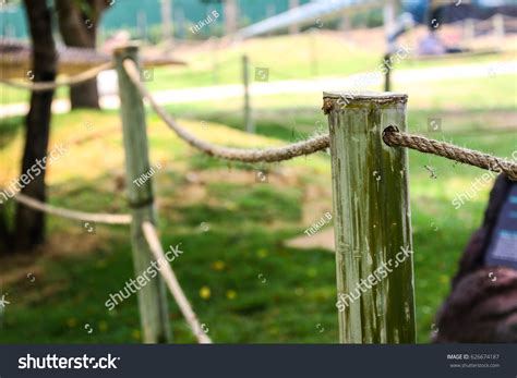 White Rope Tied Bamboo Fence Garden Stock Photo 626674187 Shutterstock