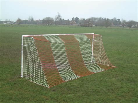 Full Size Continental Football Goal Nets 2 Colour Vertical Stripe Huck