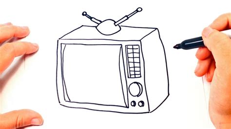 Cómo Dibujar Un Televisor O Tv Paso A Paso Dibujo Fácil De Televisor