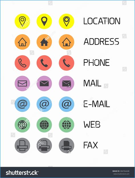 Business Card Icons Vector At Getdrawings Free Download