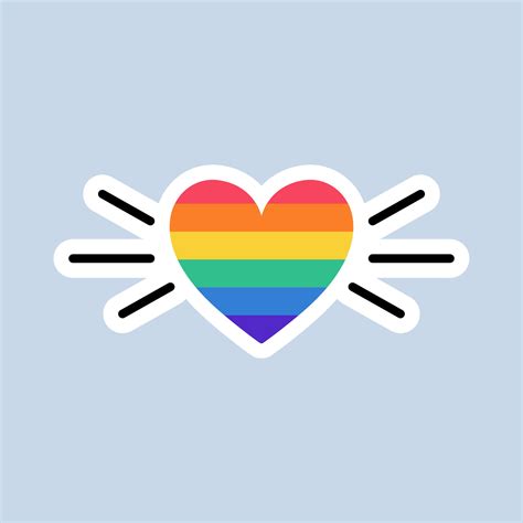 heart with lgbt flag rainbow colored heart lgbt sticker in doodle style lgbtq lgbt pride