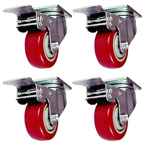 Bayite 4 Pack 1″ Low Profile Casters Wheels Soft Rubber Swivel Caster
