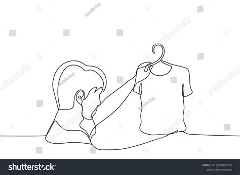 Man Holding Tshirt Front Him On Stock Vector Royalty Free 2055959735
