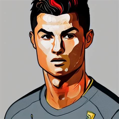 Ultrawide Portrait Of Cristiano Ronaldo With Fire In Stable Diffusion