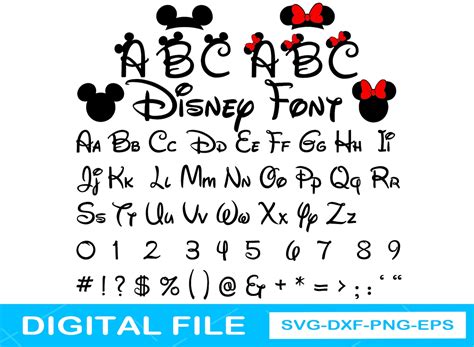 Mickey Mouse Font Svg Disney Font Svg Disney Alphabet Svg Etsy