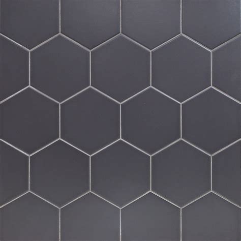 Magen Hex Dark Gray Matte Ceramic Hexagon Tile